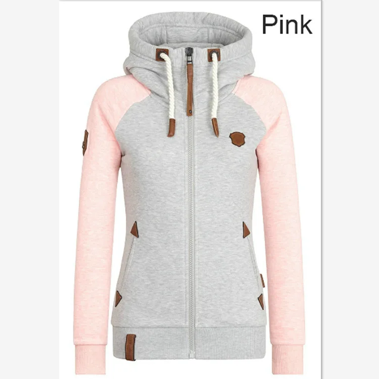 New 2026 Women's Casual Hoodies Jacket Zipper Mixed Colors Ladies' Coats Tops Casual Sweatshirt Hoodies Large Size Women Clothes