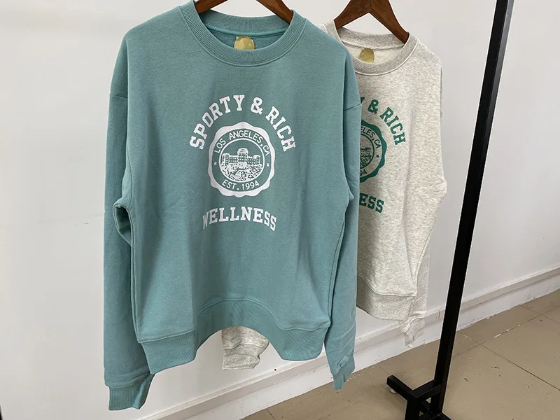 Letter Print Sweatshirt Women Classic O Neck Long Sleeve Pullover Autumn Winter Casual Vintage Sweatshirt female