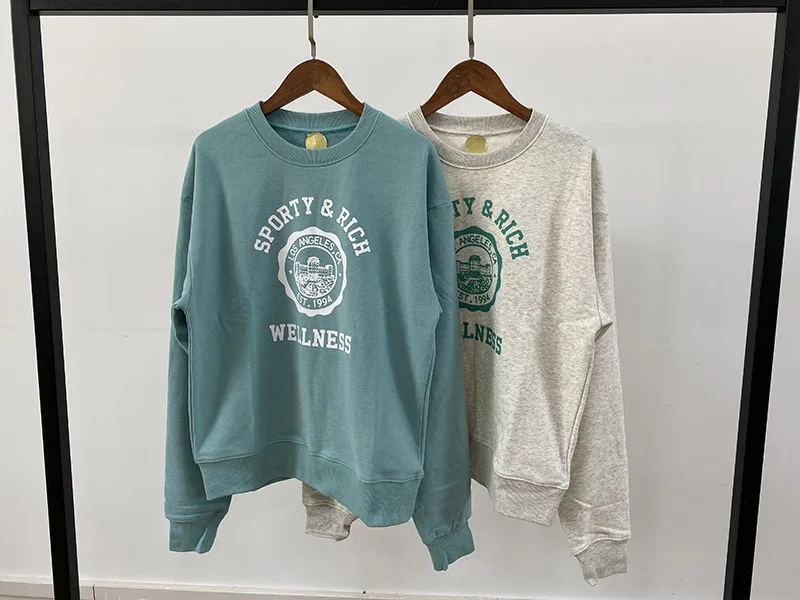 Letter Print Sweatshirt Women Classic O Neck Long Sleeve Pullover Autumn Winter Casual Vintage Sweatshirt female
