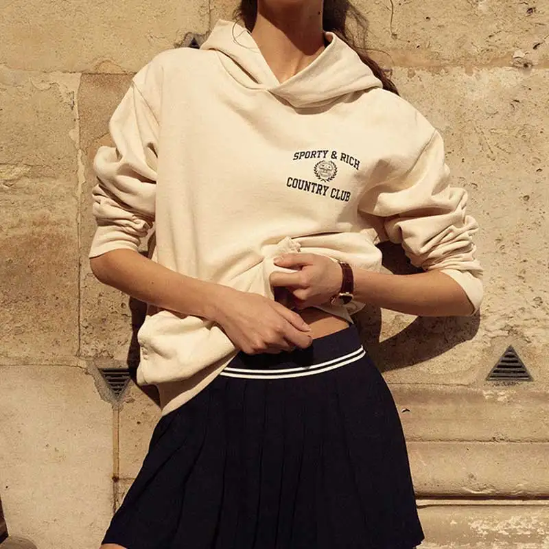 Letter Print Sweatshirt Women Classic O Neck Long Sleeve Pullover Autumn Winter Casual Vintage Sweatshirt female