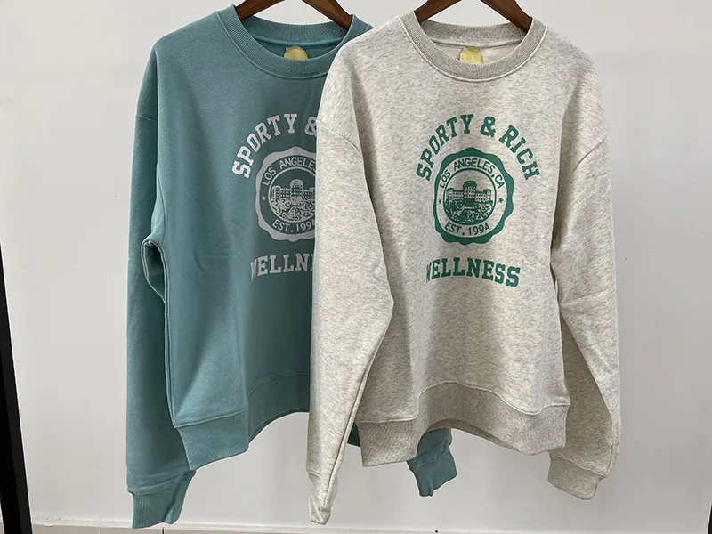 Letter Print Sweatshirt Women Classic O Neck Long Sleeve Pullover Autumn Winter Casual Vintage Sweatshirt female