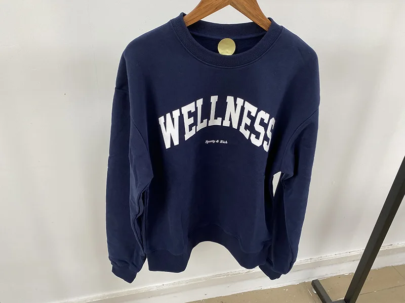 Letter Print Sweatshirt Women Classic O Neck Long Sleeve Pullover Autumn Winter Casual Vintage Sweatshirt female