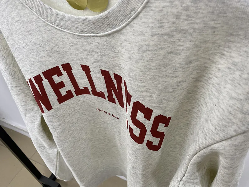 Letter Print Sweatshirt Women Classic O Neck Long Sleeve Pullover Autumn Winter Casual Vintage Sweatshirt female
