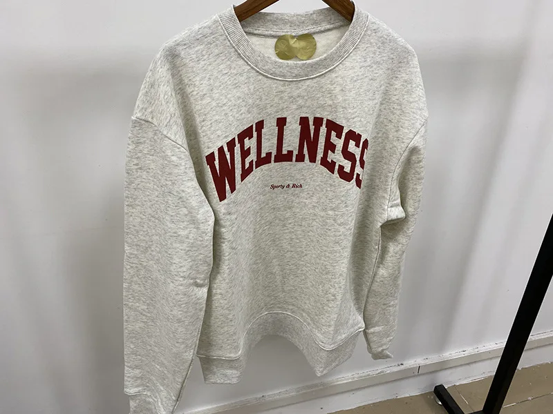 Letter Print Sweatshirt Women Classic O Neck Long Sleeve Pullover Autumn Winter Casual Vintage Sweatshirt female