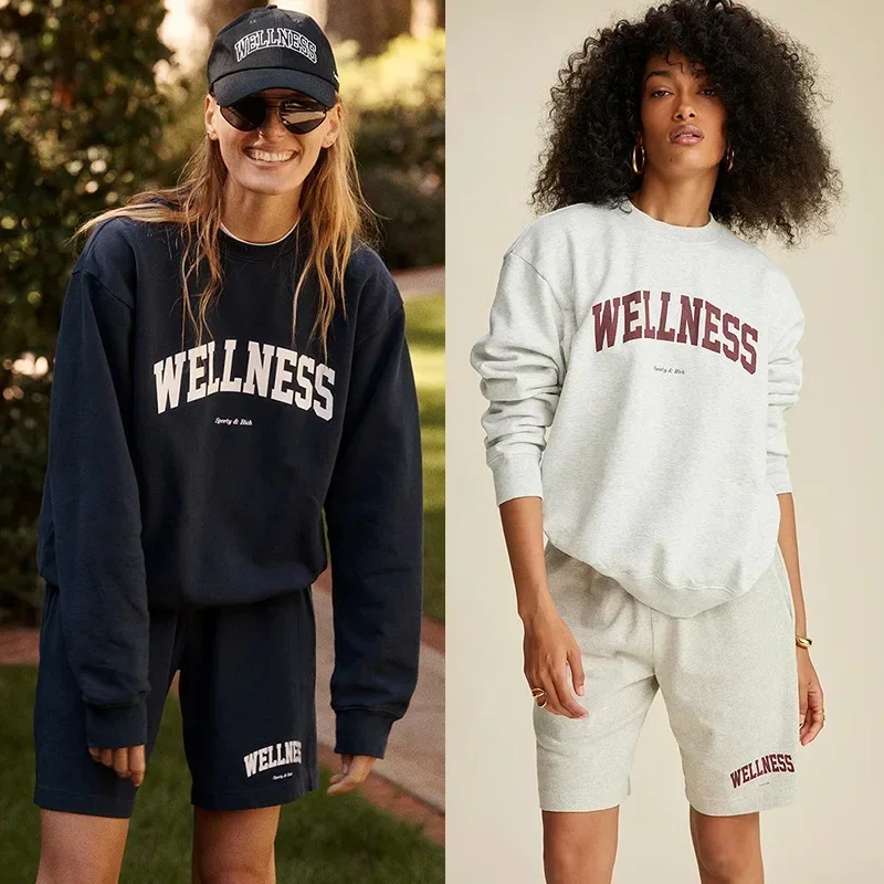 Letter Print Sweatshirt Women Classic O Neck Long Sleeve Pullover Autumn Winter Casual Vintage Sweatshirt female