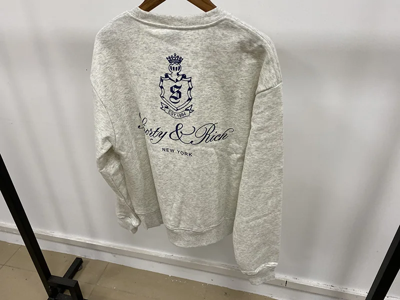 Letter Print Sweatshirt Women Classic O Neck Long Sleeve Pullover Autumn Winter Casual Vintage Sweatshirt female