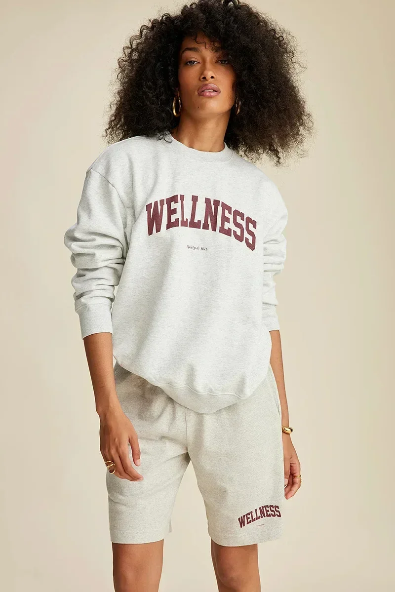 Letter Print Sweatshirt Women Classic O Neck Long Sleeve Pullover Autumn Winter Casual Vintage Sweatshirt female