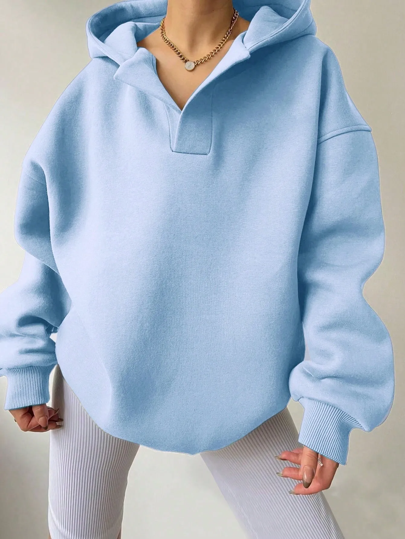 Loose Fit Hooded Hoodie Regular Length American and European Style with Single Pullover Regular Thickness Autumn Women Hoodie