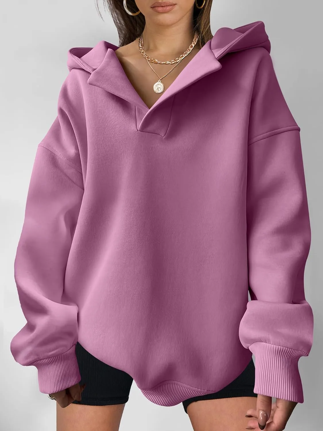 Loose Fit Hooded Hoodie Regular Length American and European Style with Single Pullover Regular Thickness Autumn Women Hoodie