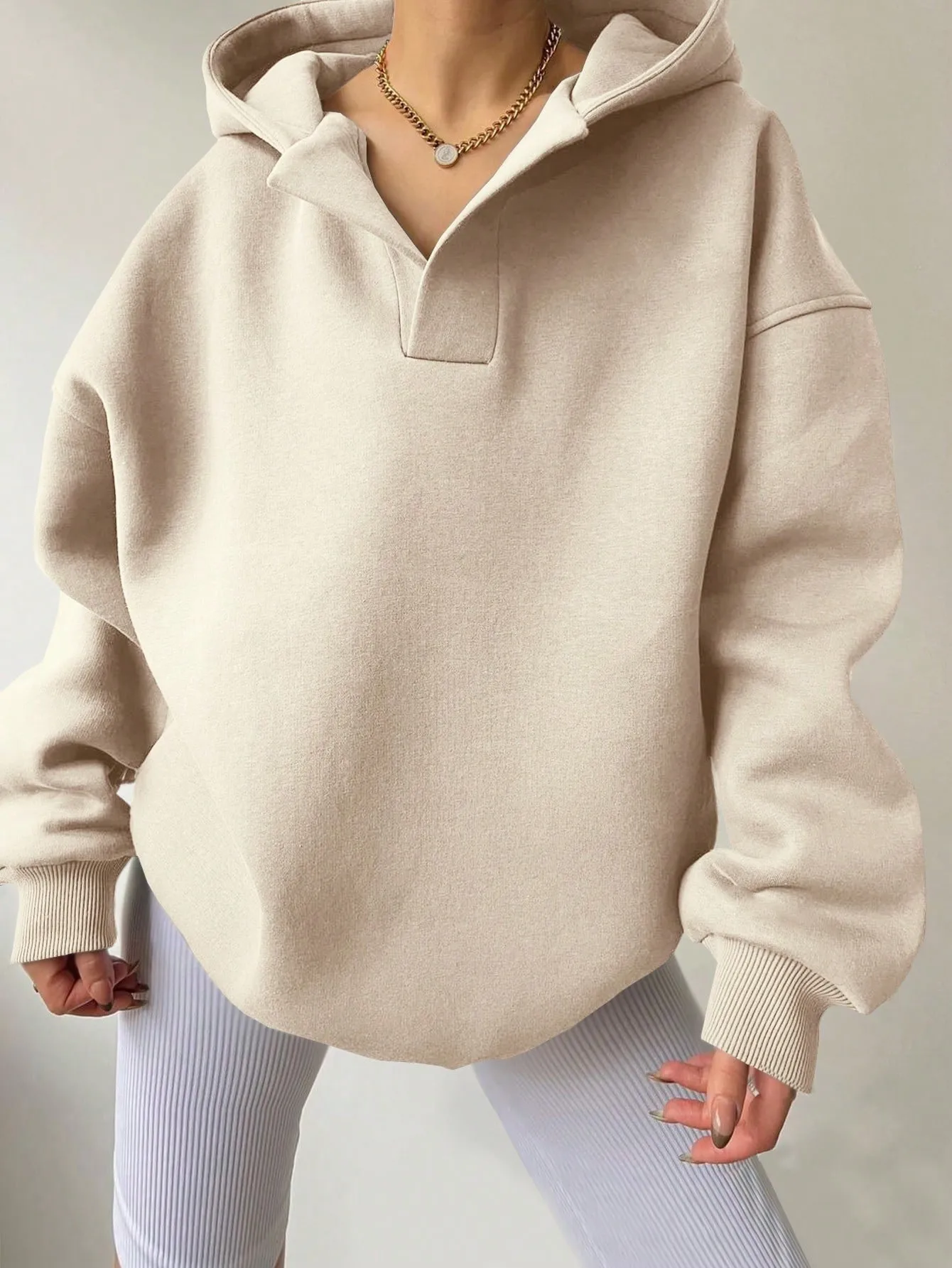 Loose Fit Hooded Hoodie Regular Length American and European Style with Single Pullover Regular Thickness Autumn Women Hoodie