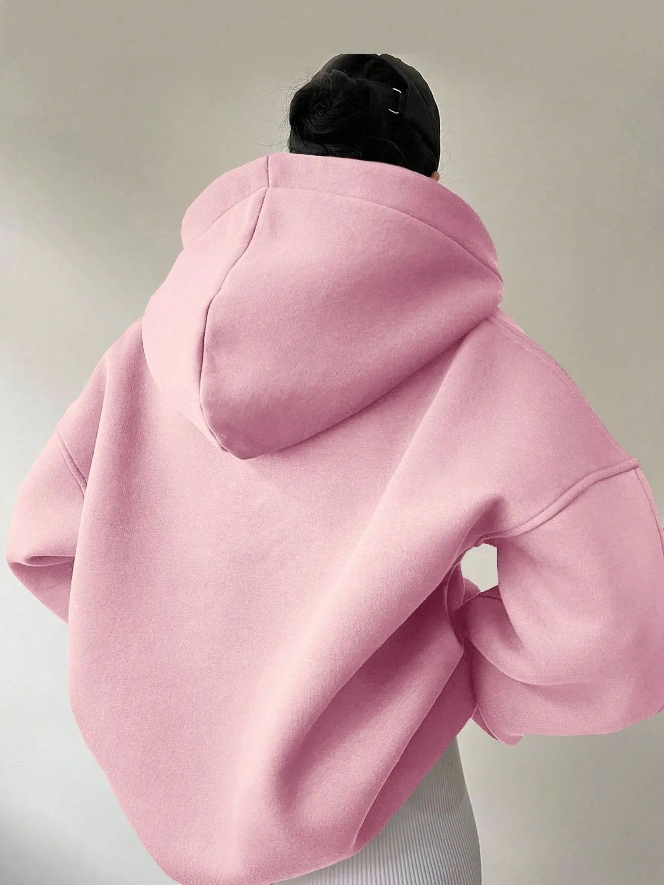 Loose Fit Hooded Hoodie Regular Length American and European Style with Single Pullover Regular Thickness Autumn Women Hoodie