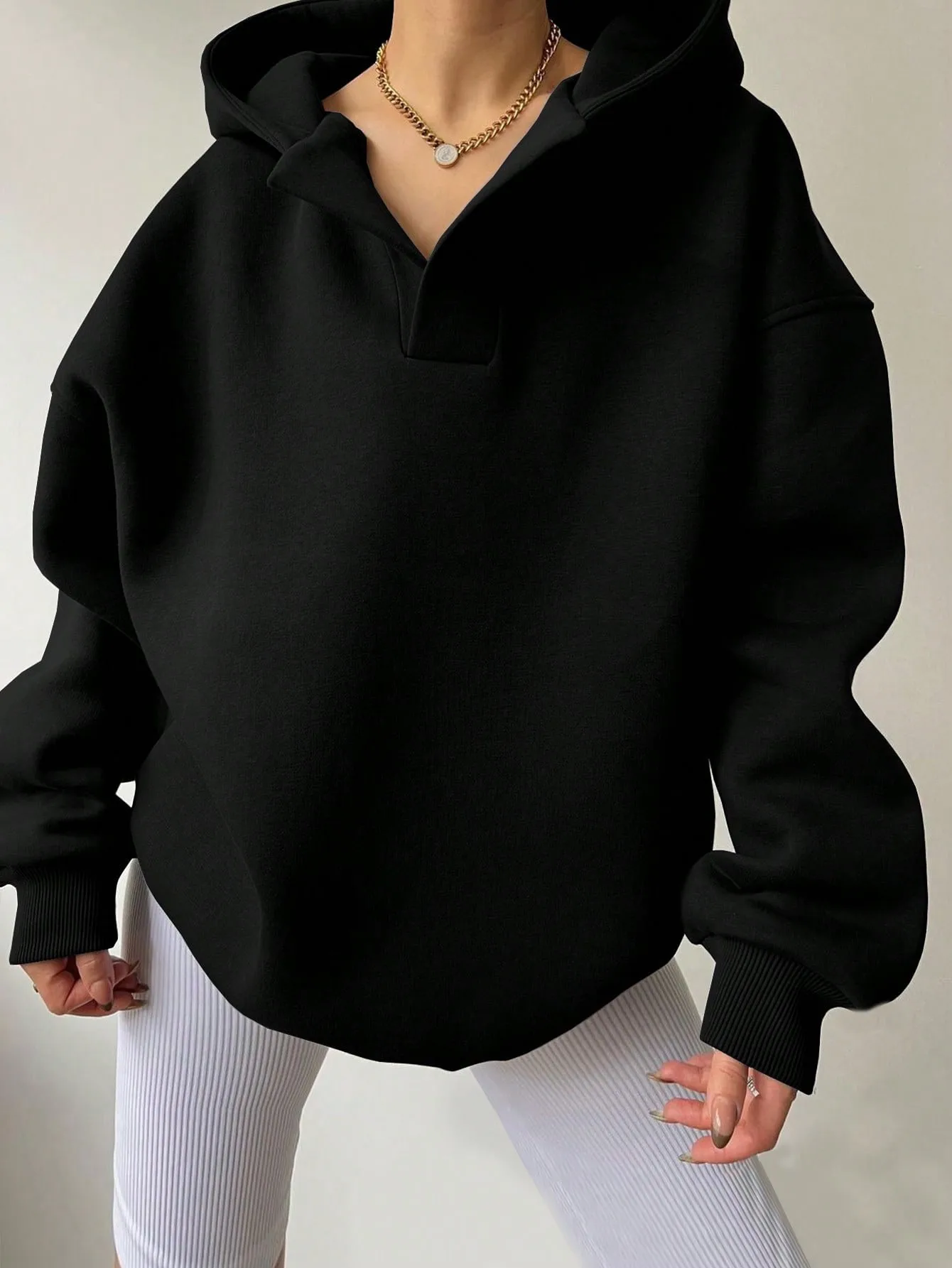 Loose Fit Hooded Hoodie Regular Length American and European Style with Single Pullover Regular Thickness Autumn Women Hoodie
