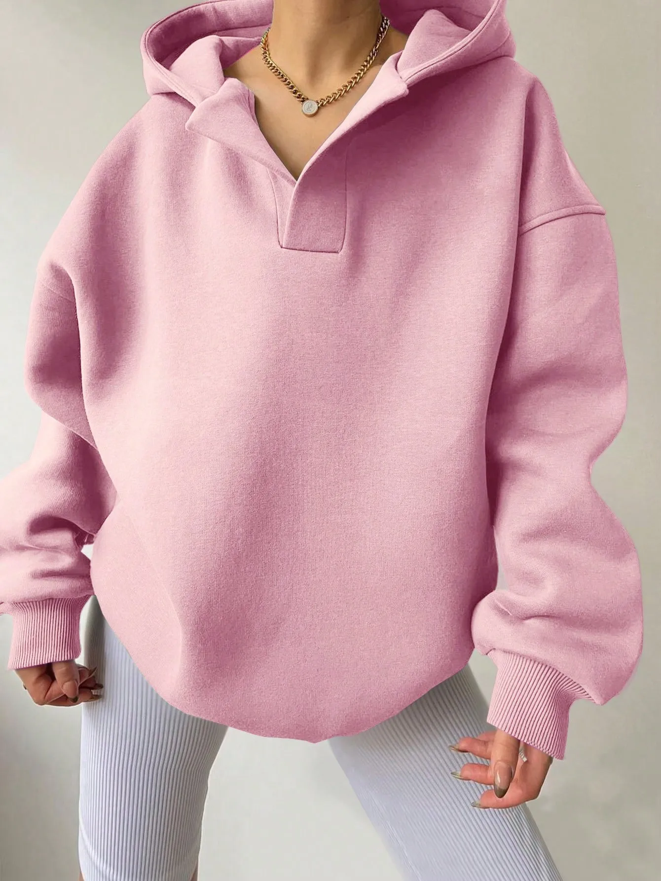 Loose Fit Hooded Hoodie Regular Length American and European Style with Single Pullover Regular Thickness Autumn Women Hoodie