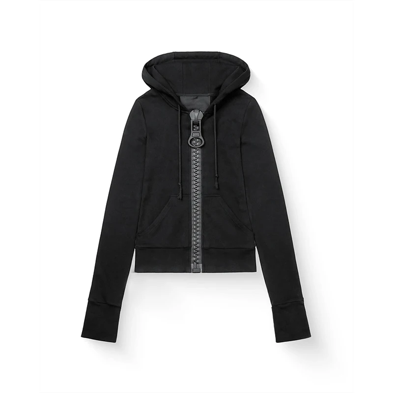 American Style Millennium Spicy Girls Chic Zipper Hooded Sweatshirt High Street Trendy Retro Fashion Versatile Zipper Sweatshirt