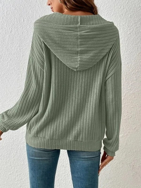 Women's Winter Clothing Women's Hoodie with Drop Shoulder Loose Fit Brushed Cotton Long Sleeve Striped Kangaroo Pocket Woman