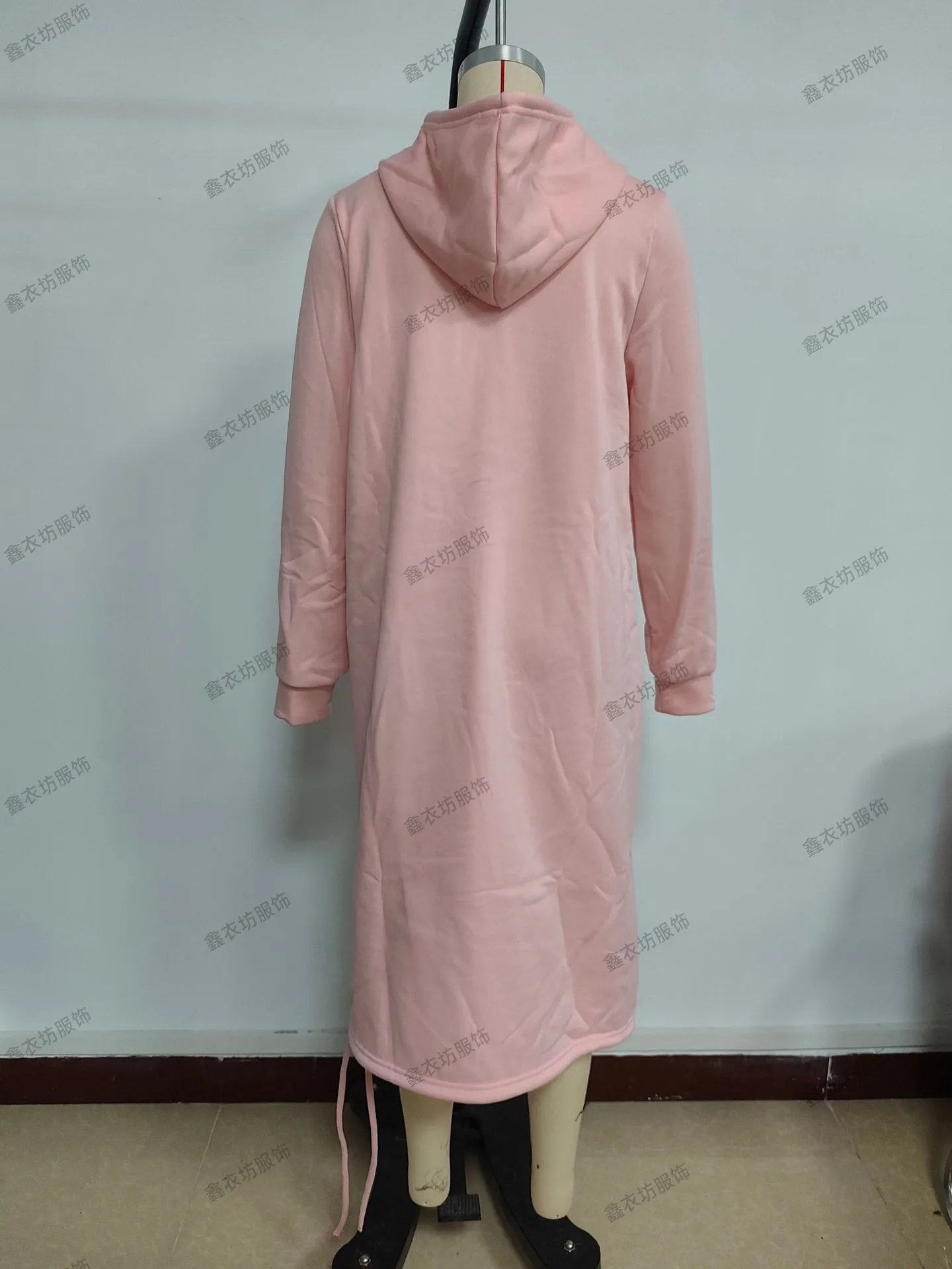 Hooded Pocket Loose Fit Commute Style Hoodie with Long Sleeve Long Length Regular Thickness Pullover Winter Women Hoodie