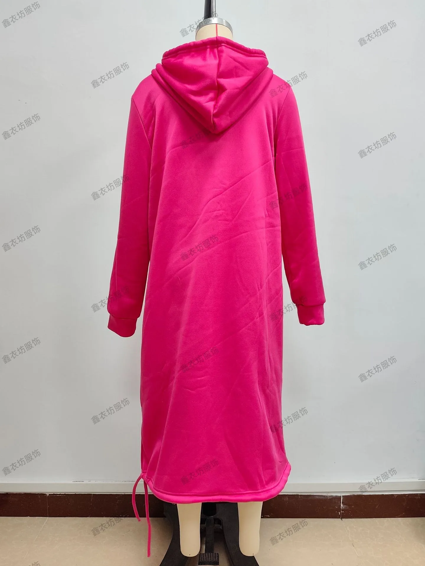 Hooded Pocket Loose Fit Commute Style Hoodie with Long Sleeve Long Length Regular Thickness Pullover Winter Women Hoodie