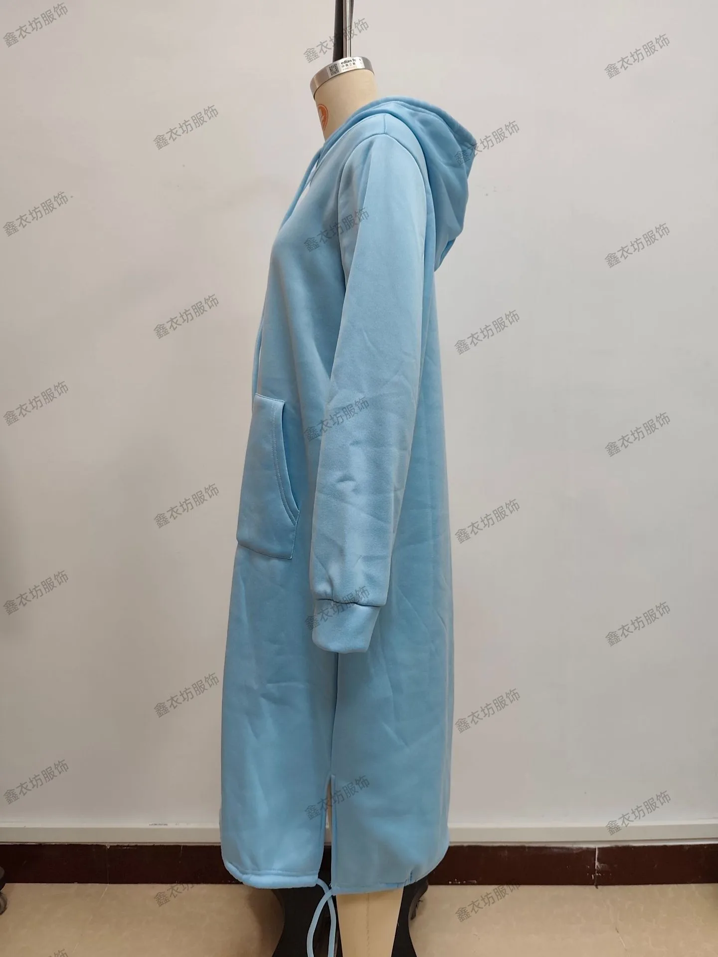 Hooded Pocket Loose Fit Commute Style Hoodie with Long Sleeve Long Length Regular Thickness Pullover Winter Women Hoodie