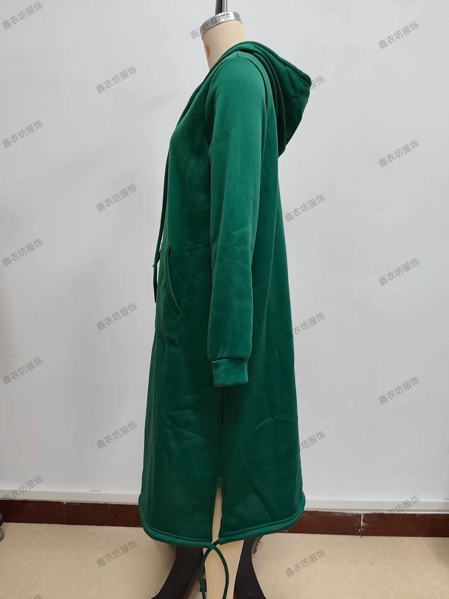 Hooded Pocket Loose Fit Commute Style Hoodie with Long Sleeve Long Length Regular Thickness Pullover Winter Women Hoodie