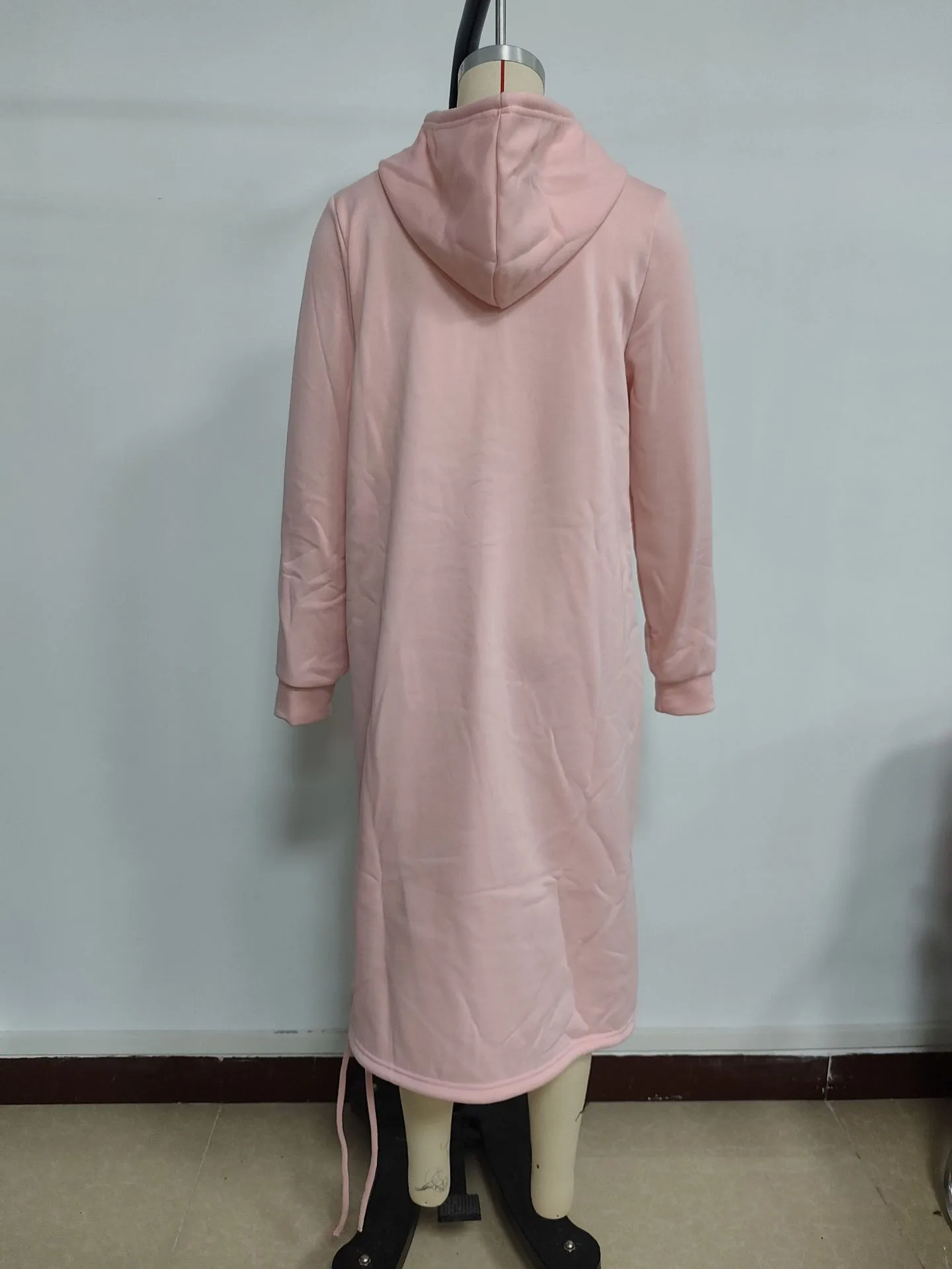Hooded Pocket Loose Fit Commute Style Hoodie with Long Sleeve Long Length Regular Thickness Pullover Winter Women Hoodie