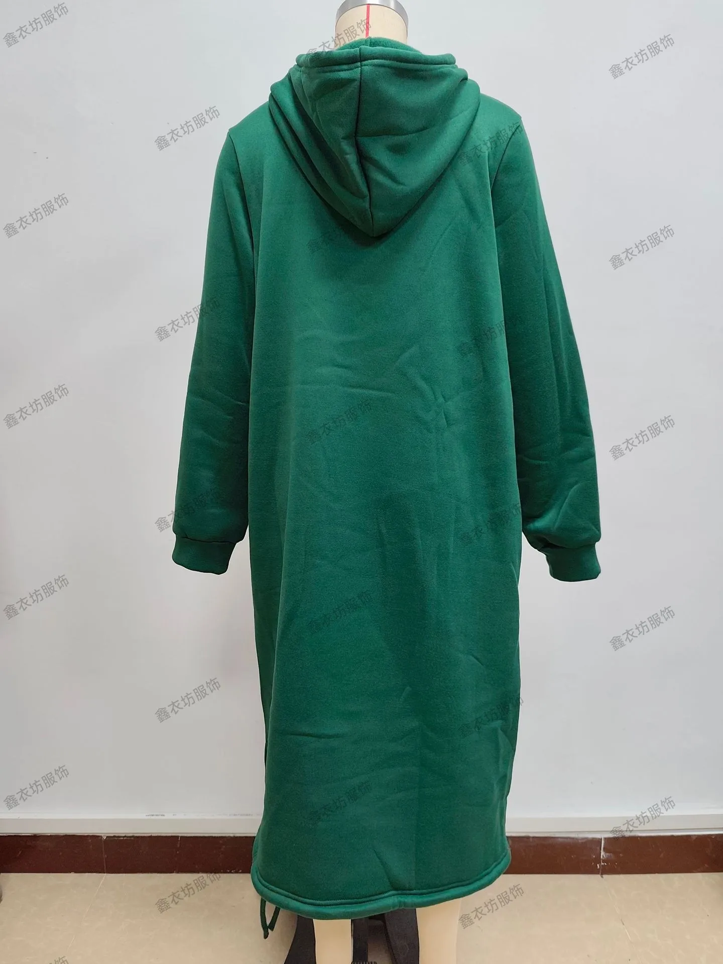 Hooded Pocket Loose Fit Commute Style Hoodie with Long Sleeve Long Length Regular Thickness Pullover Winter Women Hoodie