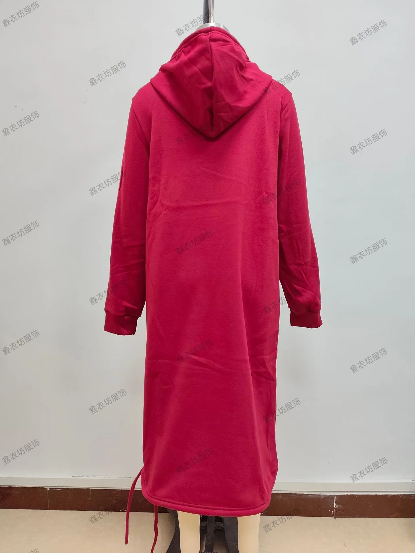 Hooded Pocket Loose Fit Commute Style Hoodie with Long Sleeve Long Length Regular Thickness Pullover Winter Women Hoodie