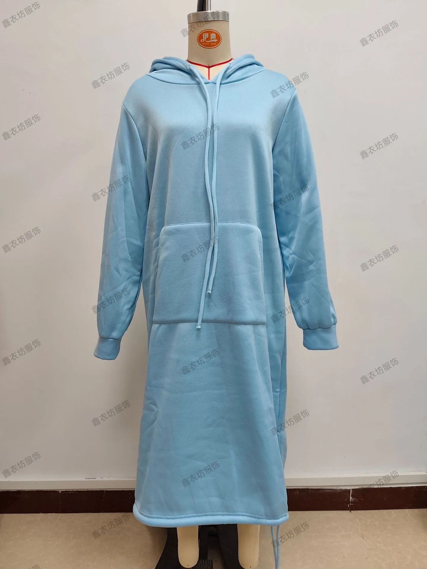 Hooded Pocket Loose Fit Commute Style Hoodie with Long Sleeve Long Length Regular Thickness Pullover Winter Women Hoodie