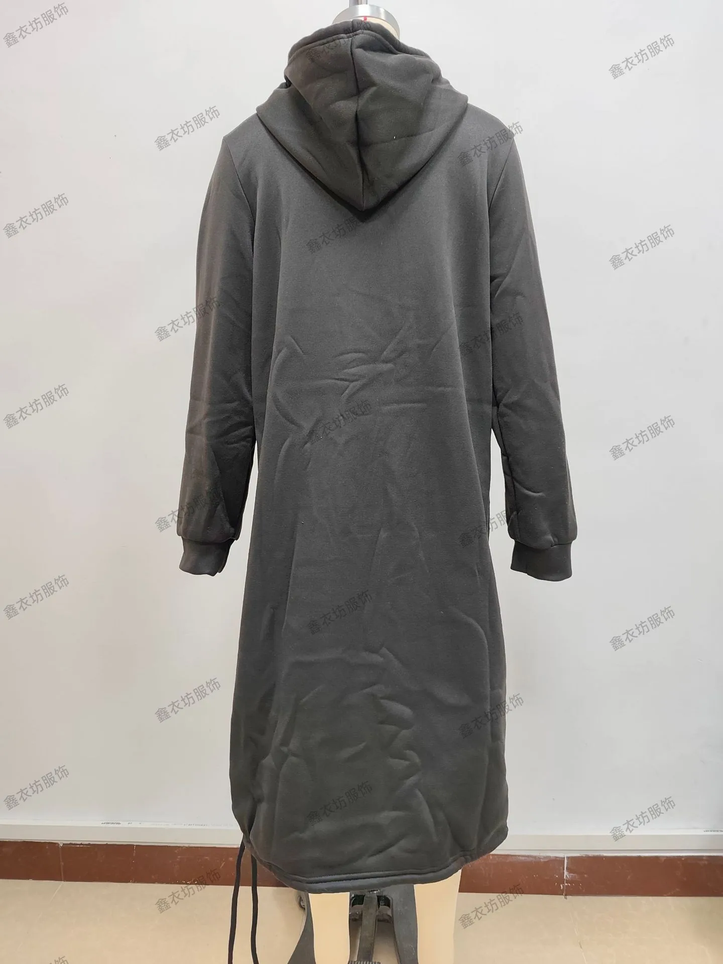 Hooded Pocket Loose Fit Commute Style Hoodie with Long Sleeve Long Length Regular Thickness Pullover Winter Women Hoodie