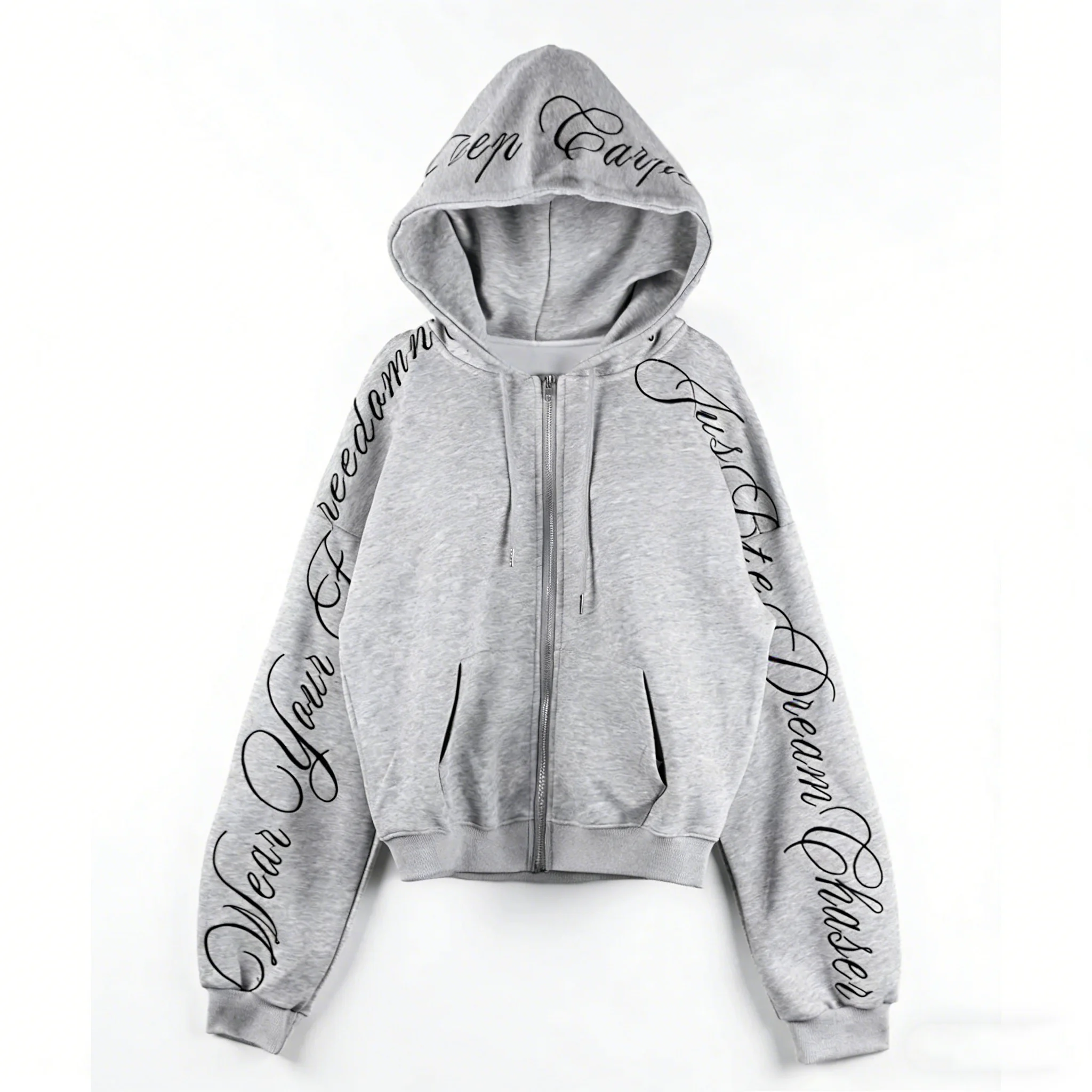 Ins Printed Zipper Hoodie Shorts Spicy Girl Y2K Set Long Sleeved Pullover Hoodie Retro