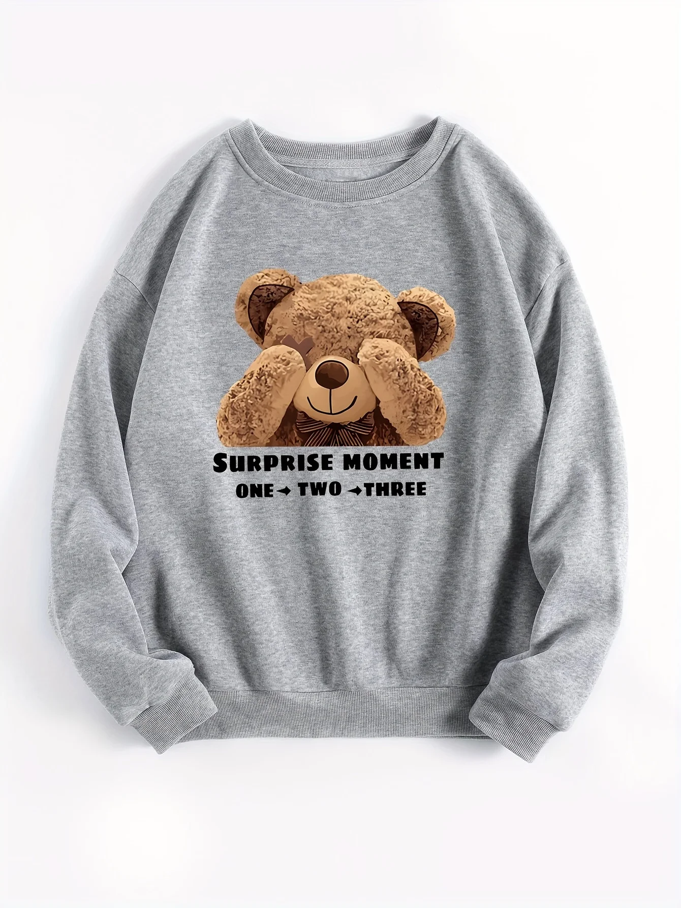 CLoose Sweatshirt Casual Long Sleeve Women Autumn and Winter Cartoon Bear Comfortable Pullover Crewneck Loose Female Clothes