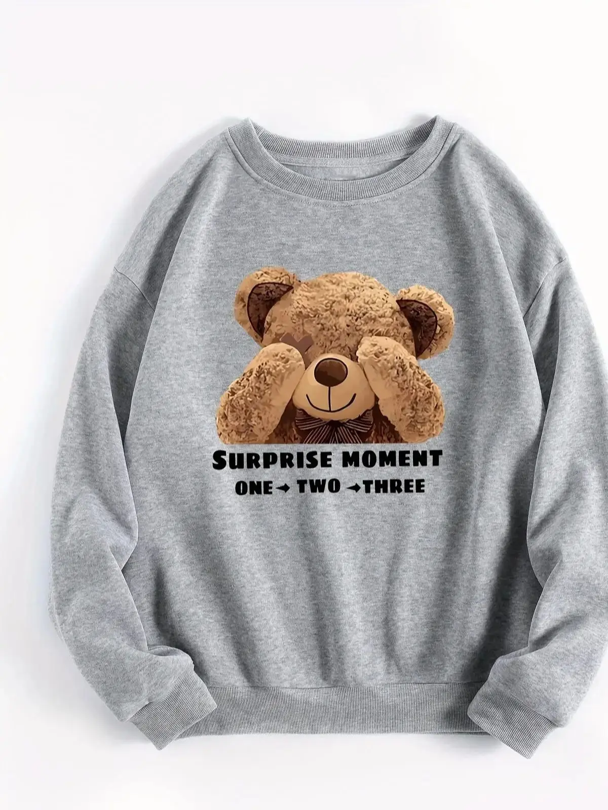 CLoose Sweatshirt Casual Long Sleeve Women Autumn and Winter Cartoon Bear Comfortable Pullover Crewneck Loose Female Clothes