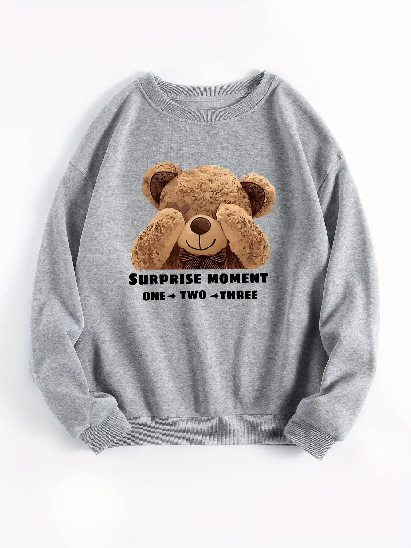 CLoose Sweatshirt Casual Long Sleeve Women Autumn and Winter Cartoon Bear Comfortable Pullover Crewneck Loose Female Clothes