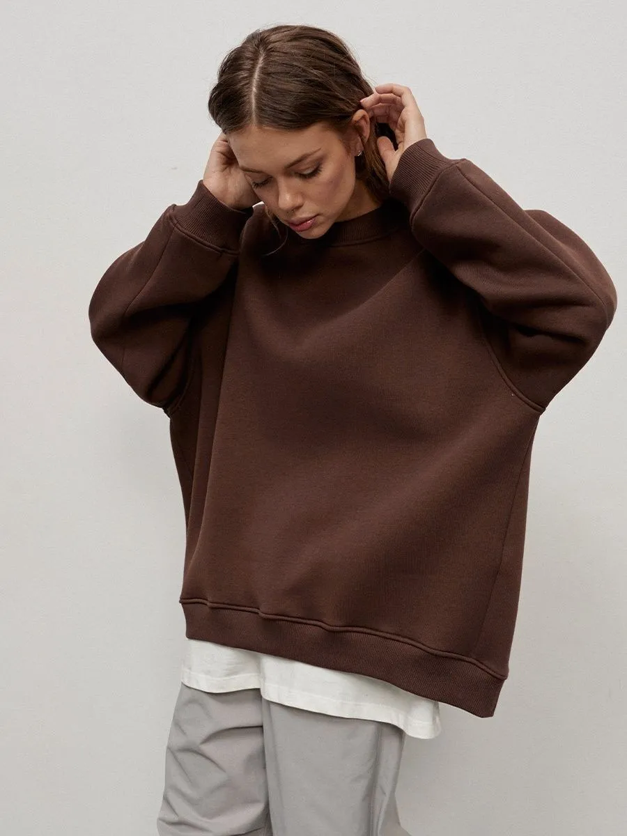 Loose Fit Pullover Hoodie Mid Length Streetwear with No Closure Regular Sleeve Regular Thickness Long Sleeve Women Sweatshirts