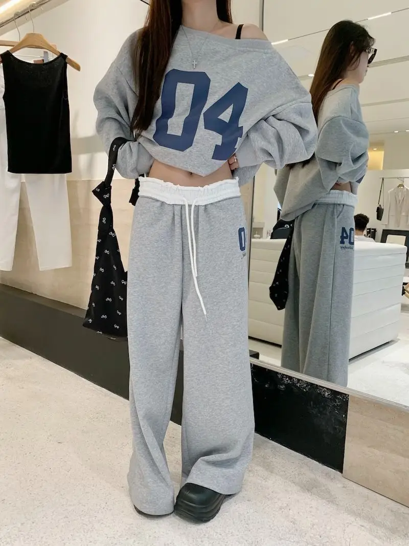 Loose Fit Reversible Hoodie Women's Wide Shoulder Top American Vintage Slouchy Off-Shoulder Sweater for Cool Girls in Fall