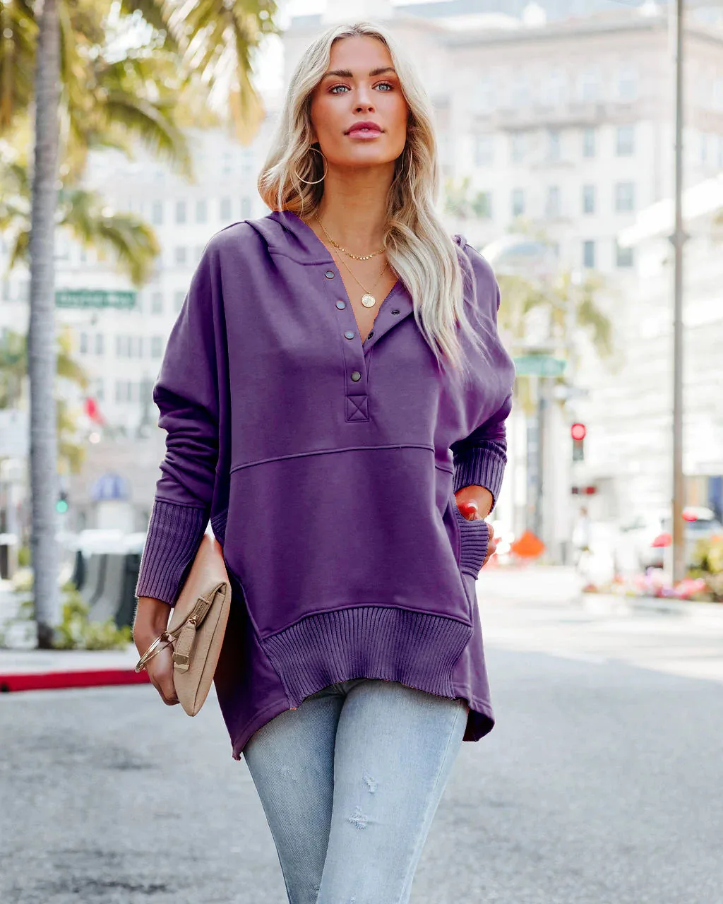 Casual Loose White Women Sweatshirt Autumn Winter V-neck Hooded Batwing Sleeve Hoodie Threaded Splicing Top For Women Pullovers