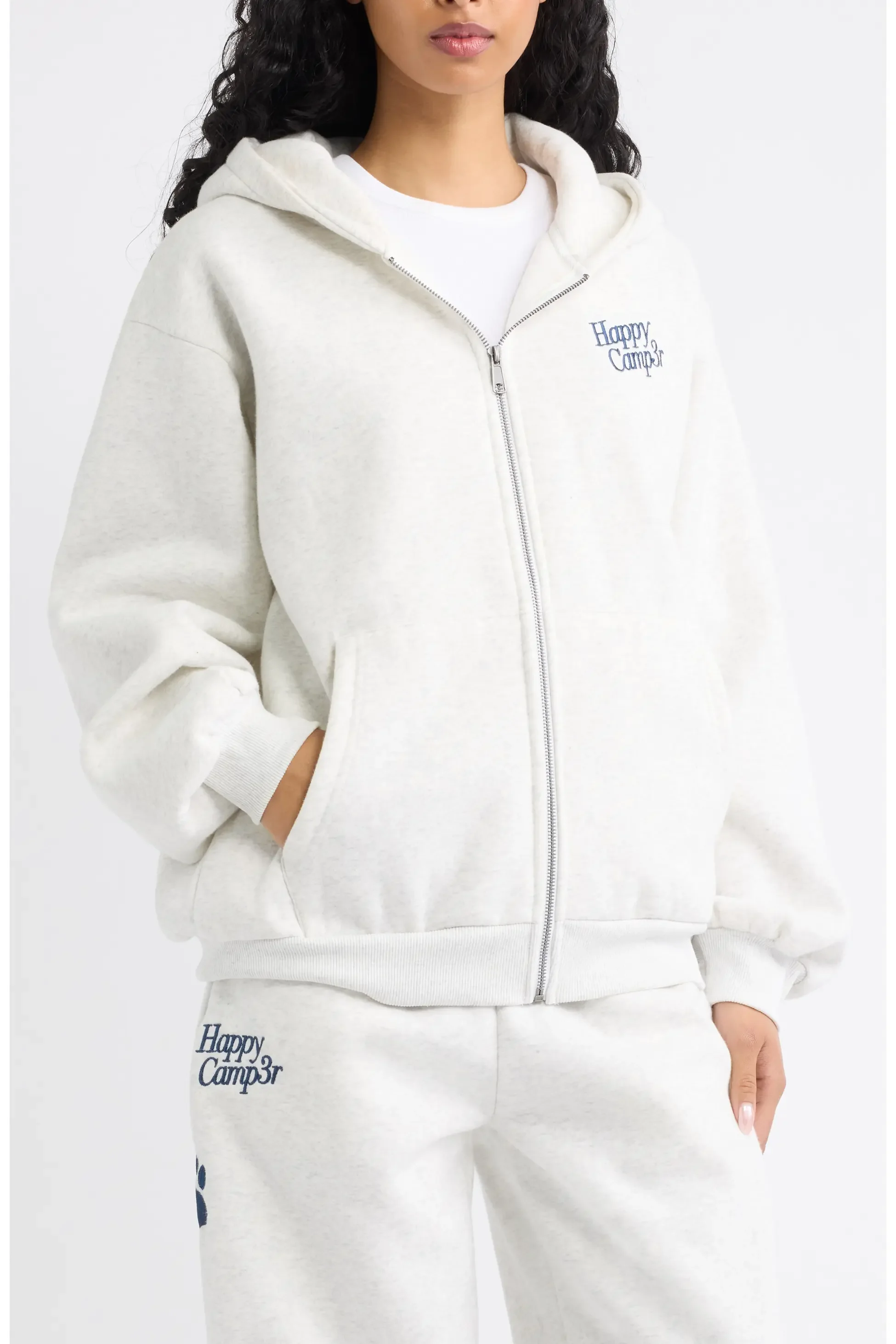 Y2K Women Zip‑Up Hooded Jacket Cute Dalmatians Dog Embroidery Back Design Oversized Loose Long Sleeve Casual Streetwear