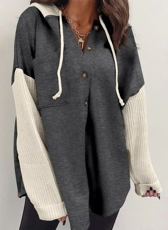 Casual Hooded Hoodie with Loose Fit Mid Length Regular Sleeve American and European Style Streetwear Long Sleeve Women Hoodie