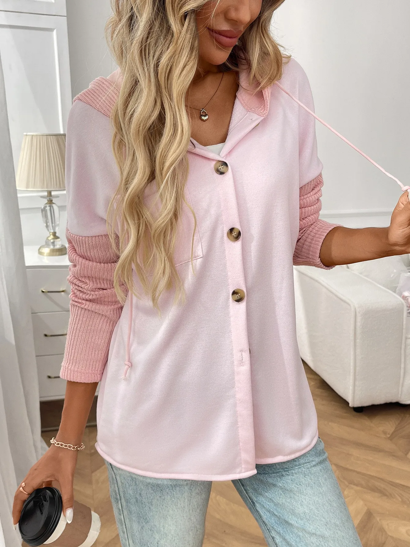 Casual Hooded Hoodie with Loose Fit Mid Length Regular Sleeve American and European Style Streetwear Long Sleeve Women Hoodie