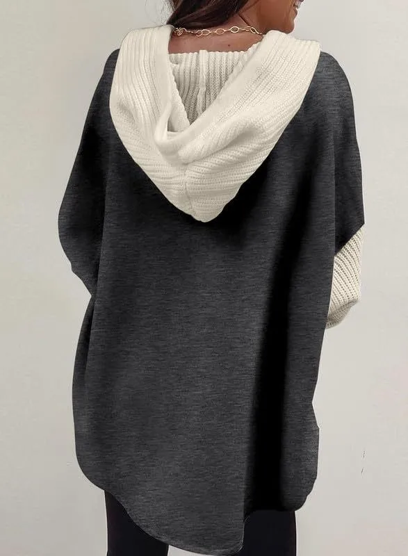 Casual Hooded Hoodie with Loose Fit Mid Length Regular Sleeve American and European Style Streetwear Long Sleeve Women Hoodie
