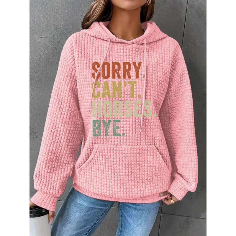 ilstile Women's Horses Print Hoodies Autumn Winter Long Sleeve Casual Outdoor Hooded Hoodies Sports Sweatshirts NEW