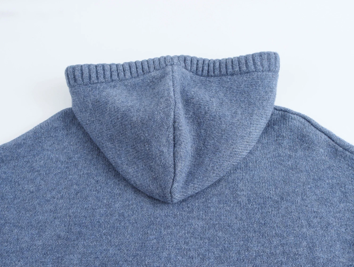 New Autumn And Winter Women's Casual Loose Fitting Patch Bag Drawstring Knitted Hooded Sweater Sweatshirt Jacket