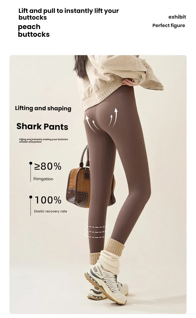 New Winter Thermal Fleece Lined Leggings Women's Outdoor Wear Thickened Plush Trousers Cold Weather Warm Pants Woman Clothing