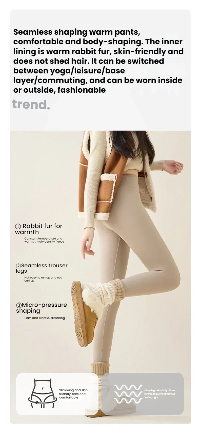 New Winter Thermal Fleece Lined Leggings Women's Outdoor Wear Thickened Plush Trousers Cold Weather Warm Pants Woman Clothing