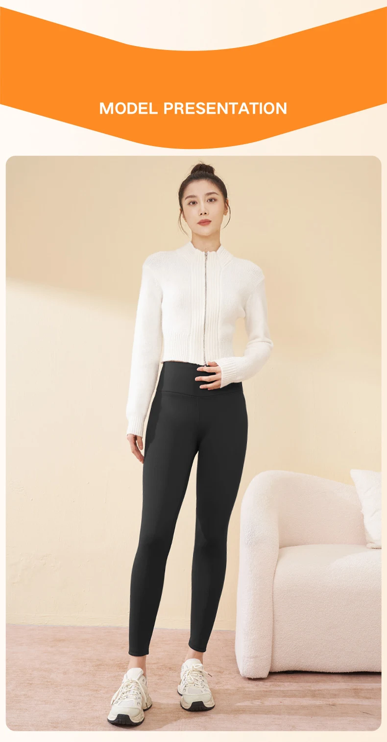 2025 New Autumn Winter Green Fleece Warm Leggings Women High Waisted Elastic Velvet Thick Sports Fitness Yoga Leggings
