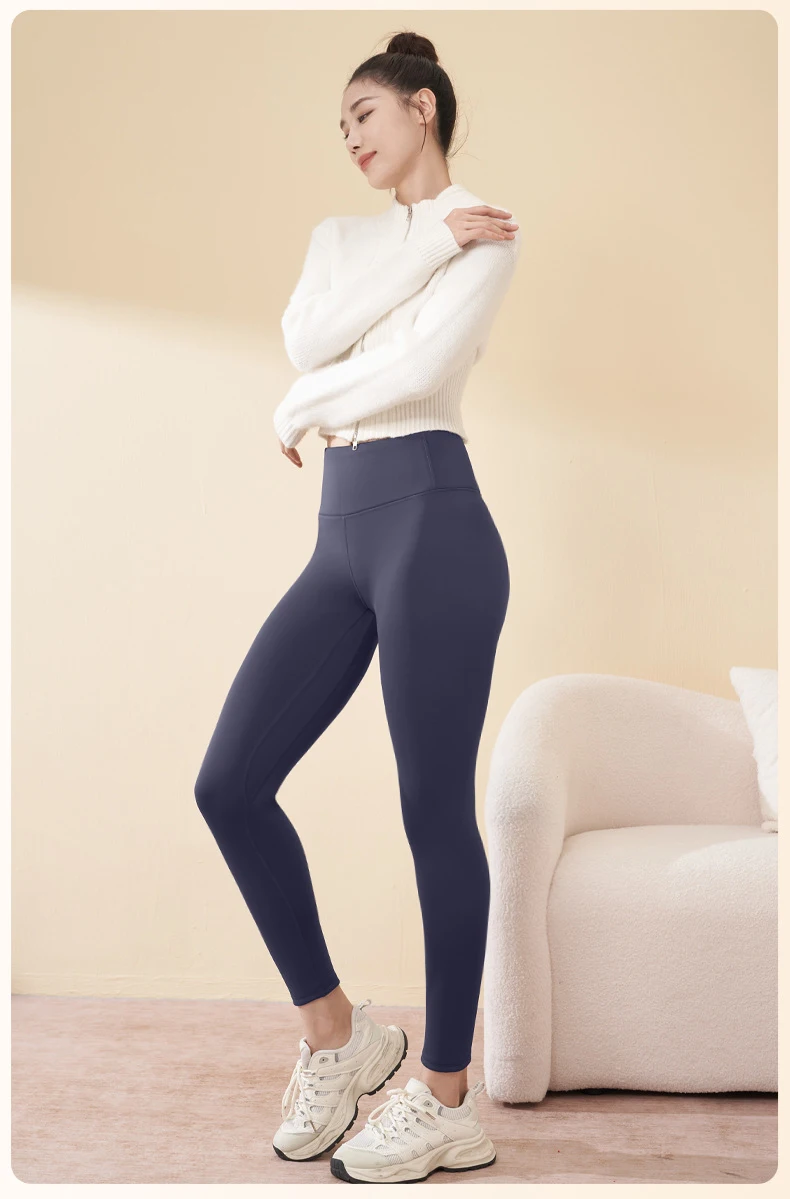 2025 New Autumn Winter Green Fleece Warm Leggings Women High Waisted Elastic Velvet Thick Sports Fitness Yoga Leggings