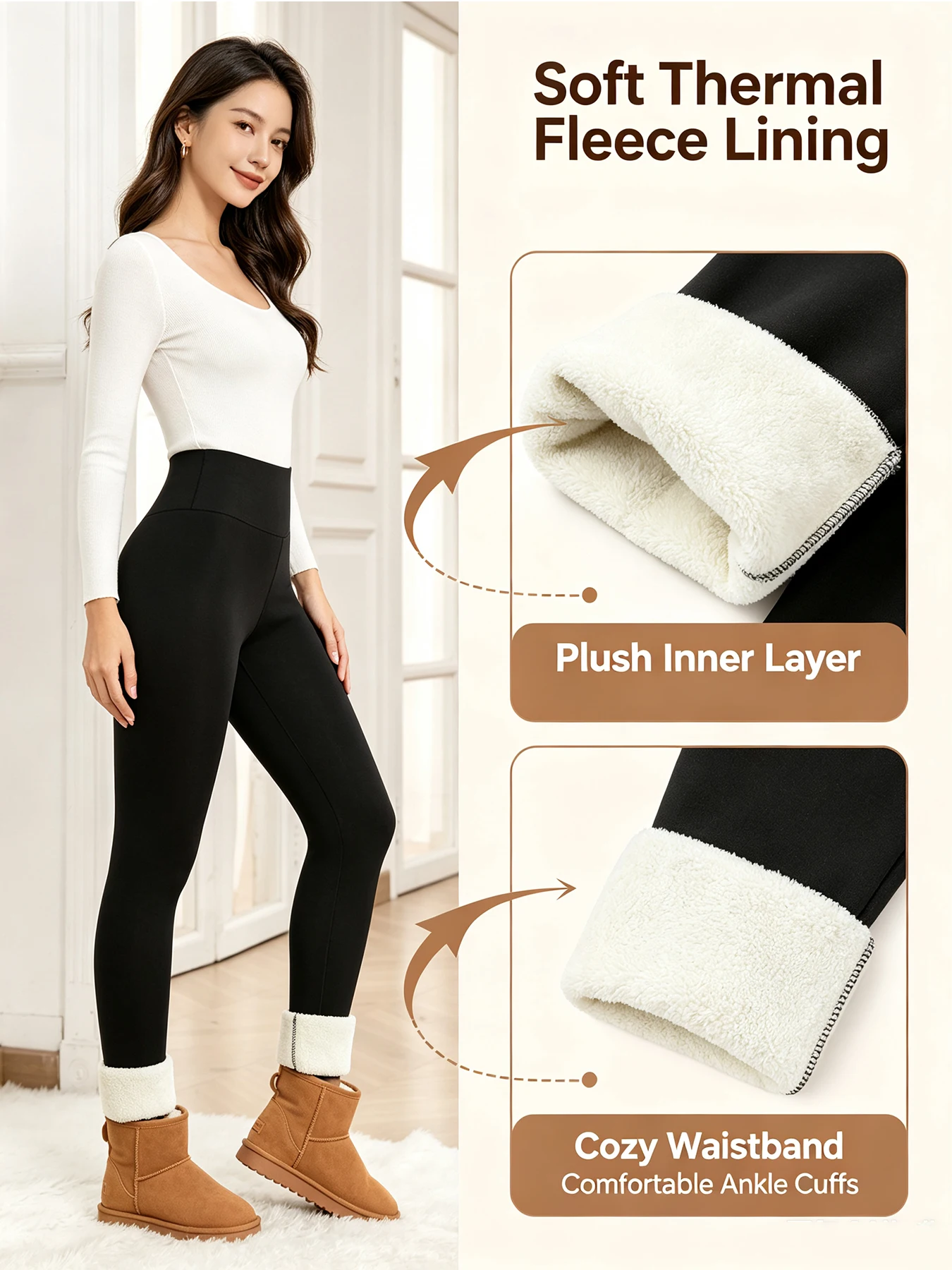 Autumn Winter Warm Fleece Women Leggings Velvet Thicken High Waist Tights Elastic Slim Solid Color Leggings Prevent Cold Tights