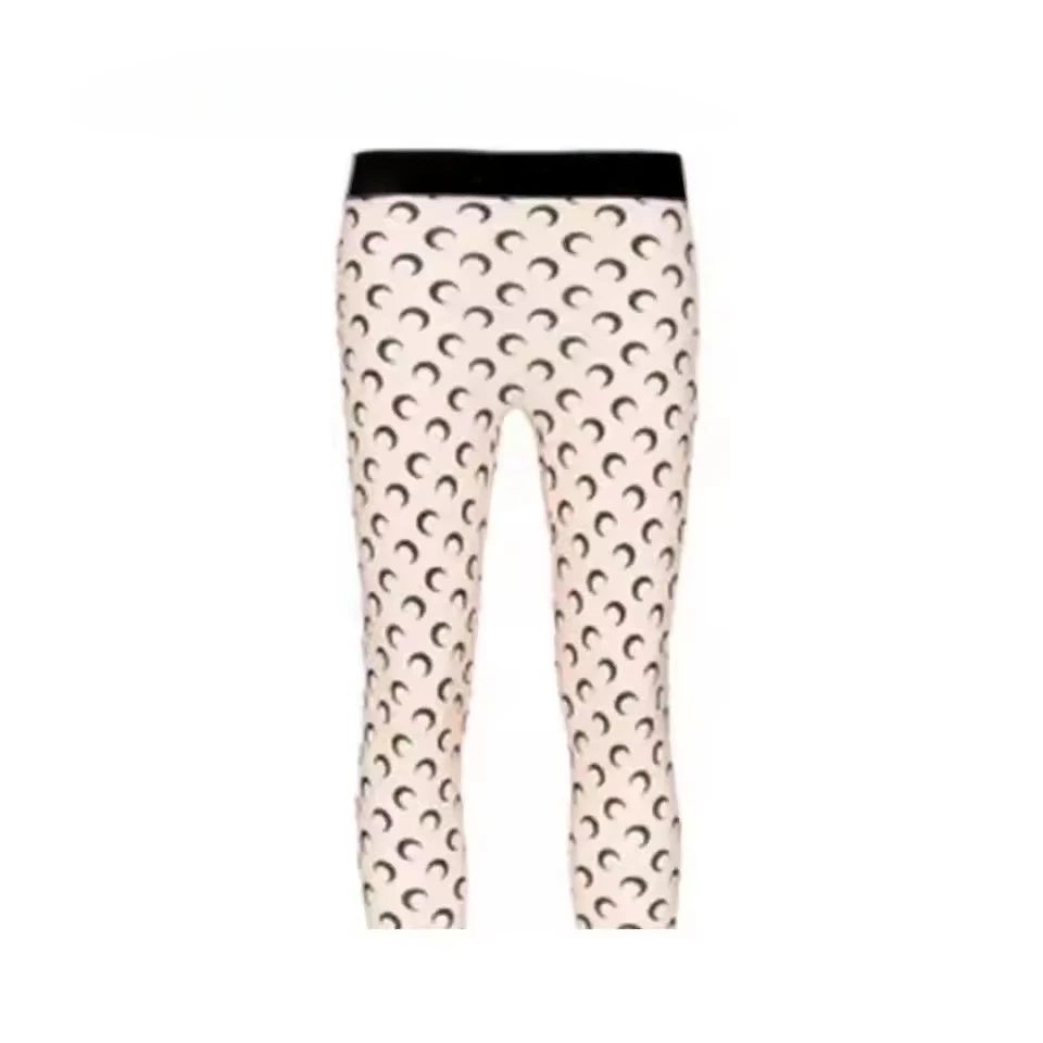 High Waist Slim Fit Women's Leggings Moon Print Streetwear Sexy Versatile Five Part Wear Outside Short Pants