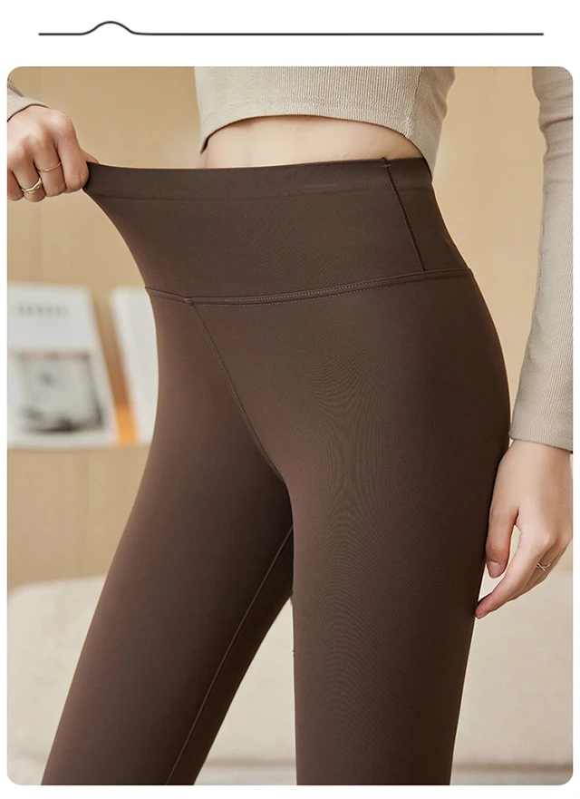 BIVIGAOS Spring Autumn Brushed Foot Tights Sharkskin Leggings Women's High Waist Elastic Tight-Fit Sexy Sports Yoga Leggings