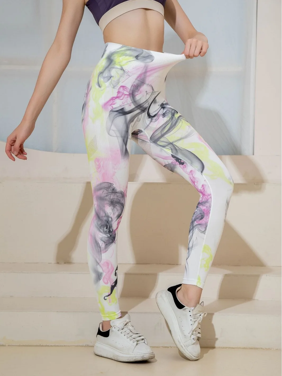 New 3D Print Tie Dye Sports Pants Women Seamless Leggings High Waist Fitness Push Up Leggings Gym Clothing Workout Tights