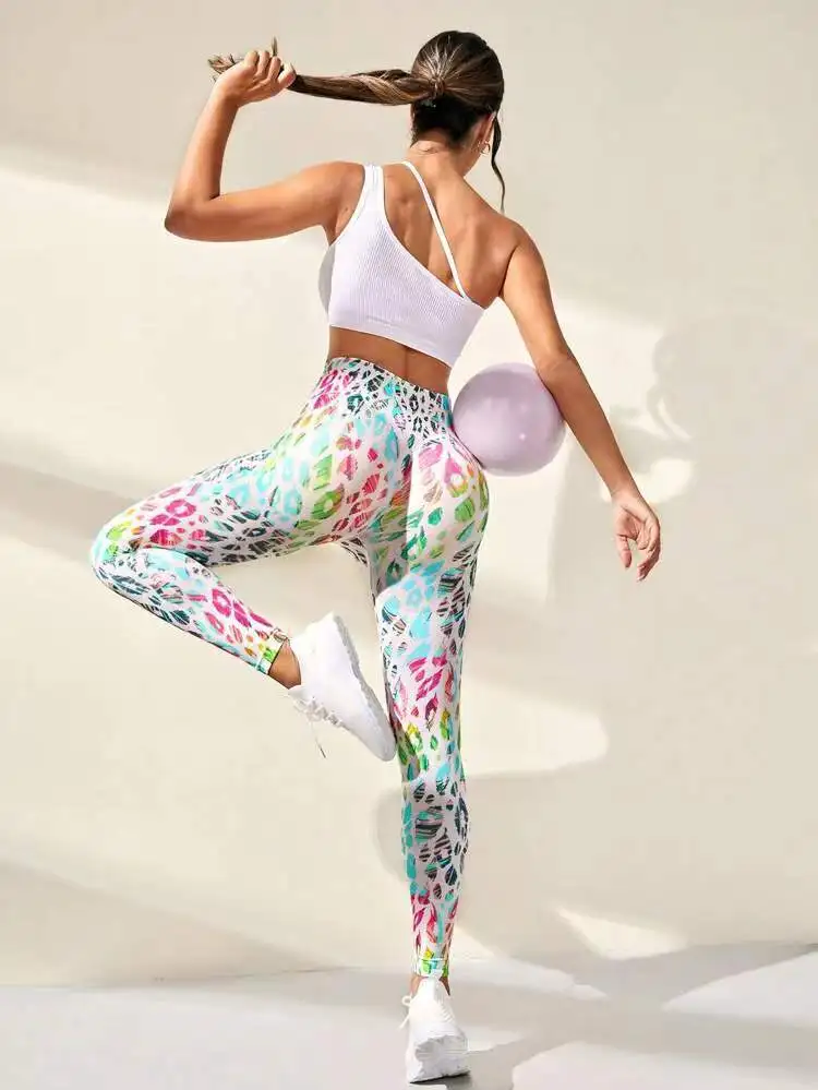 New 3D Print Tie Dye Sports Pants Women Seamless Leggings High Waist Fitness Push Up Leggings Gym Clothing Workout Tights